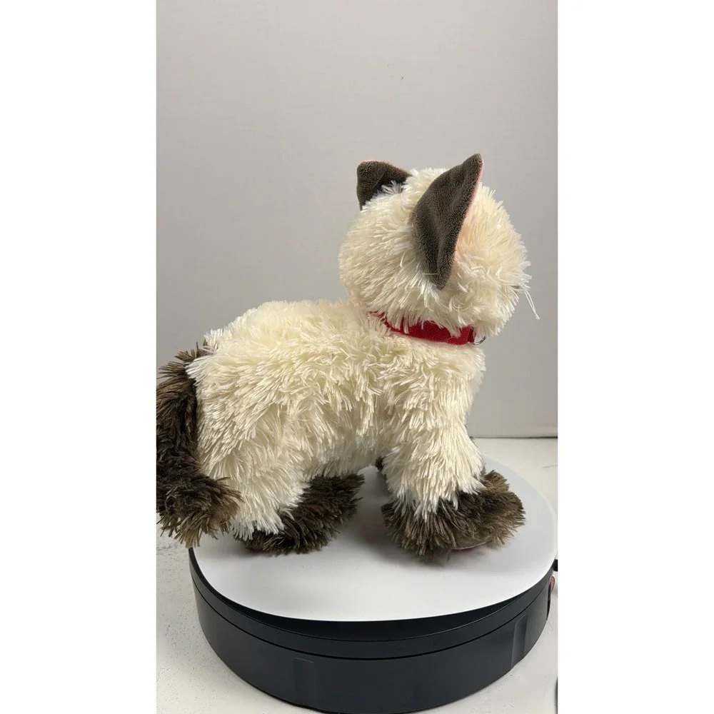 Build-A-Bear Siamese Cat Plush Cream Brown‎ Shaggy Fur Red Collar Blue Eye